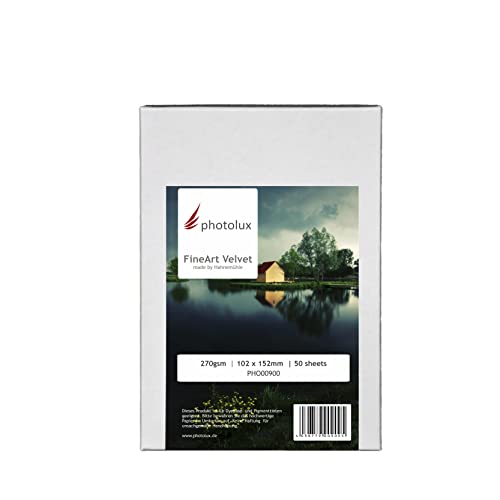 Photolux FineArt Velvet 270 gsm Matt Fotopapier in Premiumqualität - 10,2x15,2 cm - 50 Blatt Photolux FineArt Velvet 270 gsm Matt Fotopapier in Premiumqualität - 10,2x15,2 cm - 50 Blatt von Photolux