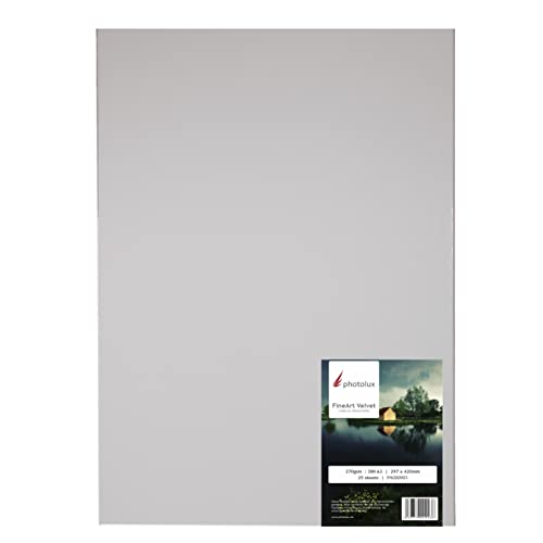 Photolux FineArt Velvet 270 gsm Matt Fotopapier in Premiumqualität - DIN A3 (297x420mm) 25 Blatt von Photolux