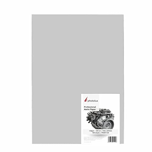 Photolux Professional Matte Paper 120 gsm Fotopapier in Premiumqualität DIN A4 (210x297mm) 100 Blatt von Photolux