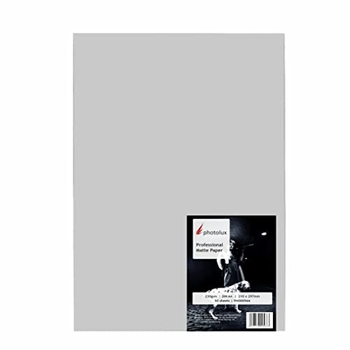 Photolux Professional Matte Paper DUO 230 gsm, beidseitig bedruckbar Fotopapier in Premiumqualität DIN A4 (210x297mm) 50 Blatt von Photolux