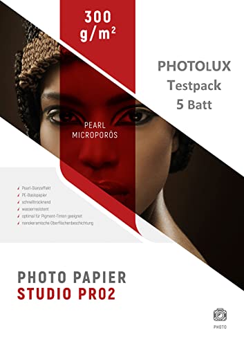 Photolux Sample Pack/Testpack A4-5 Blatt Fotopapier (studioPRO2 Pearl 300 gsm) von Photolux