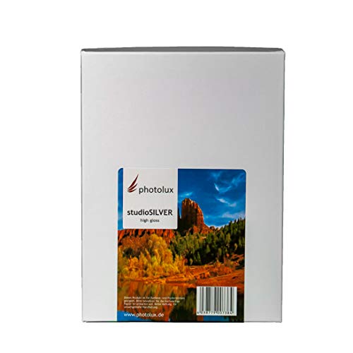 Photolux studioSILVER 255 g/m² - Format: 13x18 (12,7x17,8cm) Packung mit 100 Blatt Premium Hochglanz (High Glossy) Fotopapier von Photolux