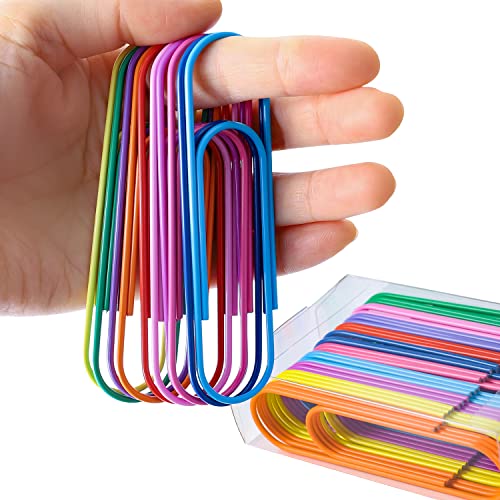 100mm Bunt Büroklammern Groß, Photway 30 Stück Helle Vinylbeschichtete Jumbo Büroklammer für Papiere Schule Bürobedarf 100mm Bunt Büroklammern Groß, Photway 30 Stück Helle Vinylbeschichtete Jumbo Büroklammer für Papiere Schule Bürobedarf von Photway