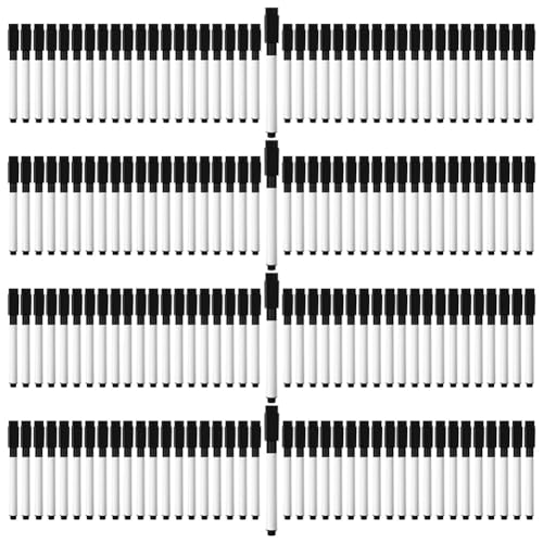 200 Stück Magnetische, Trocken Abwischbare Marker, Whiteboard-Marker mit Spitze und Radierkappe, für Schule, Büro, Zuhause (Schwarz), Einfach zu Verwenden, Hohe Qualität von Phyachelo