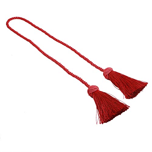 Handstrick-Vorhang-Raffhalter, Baumwollseil, Moderne Einfachheit, Vorhangseil, 1 Stück, Quasten, Silber, Raffhalter, Vorhang-Zubehör, Seil, Schnalle, Vorhänge, Halter, Gurt, Kordel (Farbe: Rot) (Colo von PiWine