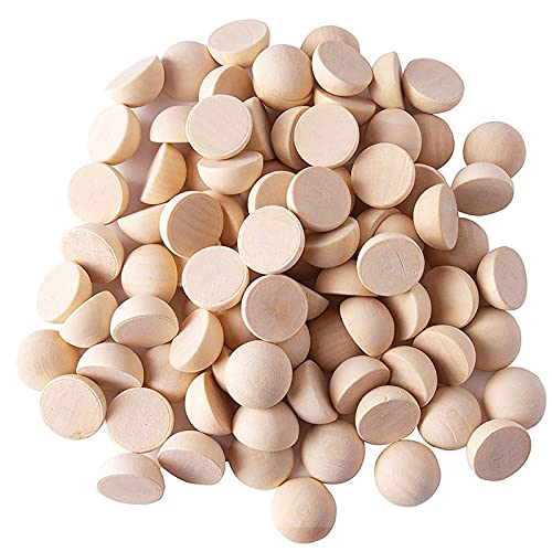 Piarktoy 100 Stück 20 mm halbe Holzperlen, unlackiert, geteilt, natürliche runde Holzkugeln, lose Perlen für DIY Weihnachten Piarktoy 100 Stück 20 mm halbe Holzperlen, unlackiert, geteilt, natürliche runde Holzkugeln, lose Perlen für DIY Weihnachten von Piarktoy