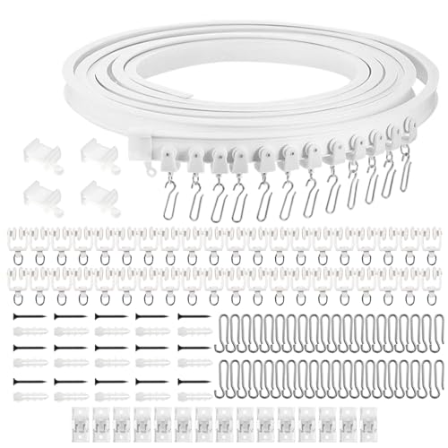 Piashow 5m Flexible Vorhangschiene Deckenmontage, Gardinenschiene, Deckenschiene Gardinenschiene, Biegebar Vorhangschiene mit stummen für Duschecke, Raumteiler, Balkone, Wohnmobile Piashow 5m Flexible Vorhangschiene Deckenmontage, Gardinenschiene, Deckenschiene Gardinenschiene, Biegebar Vorhangschiene mit stummen für Duschecke, Raumteiler, Balkone, Wohnmobile von Piashow
