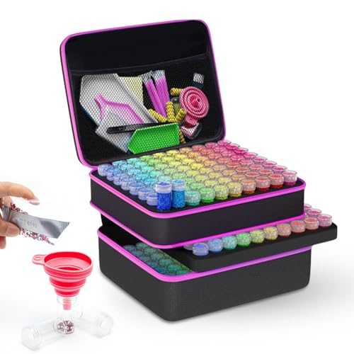 Piashow Diamond Painting Koffer, Diamond Painting Zubehör Set mit Koffer Trichter,240 Stück Diamant Painting Aufbewahrungsbox,5D Dia-mond Pain-ting Zubehör Boxen für Diamant Malerei Zu-behör Organizer Piashow Diamond Painting Koffer, Diamond Painting Zubehör Set mit Koffer Trichter,240 Stück Diamant Painting Aufbewahrungsbox,5D Dia-mond Pain-ting Zubehör Boxen für Diamant Malerei Zu-behör Organizer von Piashow