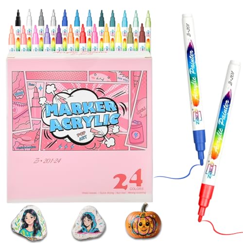 Porzellanstifte Spülmaschinenfest, 24 Farben Acrylstifte für Steine Wasserfest 1.0mm Acrylic Marker für Steine, Malerei, Glas, Holz, Zeichnungsmuster und Designkreationen auf verschiedenen Porzellan Porzellanstifte Spülmaschinenfest, 24 Farben Acrylstifte für Steine Wasserfest 1.0mm Acrylic Marker für Steine, Malerei, Glas, Holz, Zeichnungsmuster und Designkreationen auf verschiedenen Porzellan von Piashow