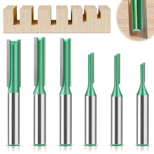 Schaft Nutfräser 6PCS Fräsfräser für Holzbearbeitung , Schaft Nutfräser Holz Oberfräse, Hartmetall Fräsen Werkzeug, Holzfräser Fräser Fräsfräser Schneidmesser,Ø3mm,4mm,5mm,6mm,7mm,8mm von Piashow
