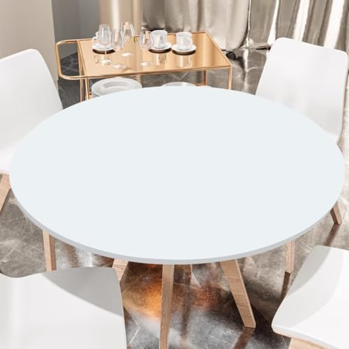 Tischdecke Rund Ø 48"(120cm) mit Gummizug, Elastisch Outdoor Tischdecke Rund Abwaschbar, Table Cloth Ideal für 110cm-115cm (B) von Piashow