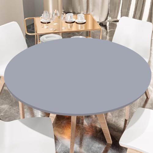 Tischdecke Rund Ø 48"(120cm) mit Gummizug, Elastisch Outdoor Tischdecke Rund Abwaschbar, Table Cloth Ideal für 110cm-115cm (C) von Piashow