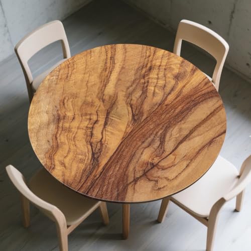 Tischdecke Rund Ø 48"(120cm) mit Gummizug, Elastisch Outdoor Tischdecke Rund Abwaschbar, Table Cloth Ideal für 110cm-115cm (H) von Piashow