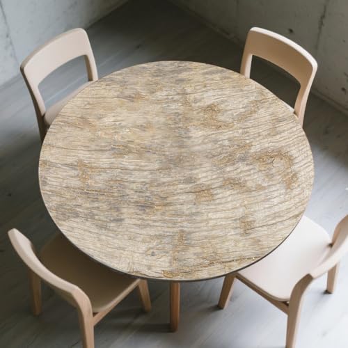 Tischdecke Rund Ø 48"(120cm) mit Gummizug, Elastisch Outdoor Tischdecke Rund Abwaschbar, Table Cloth Ideal für 110cm-115cm (I) von Piashow