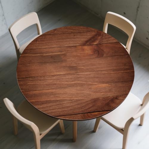 Tischdecke Rund Ø 48"(120cm) mit Gummizug, Elastisch Outdoor Tischdecke Rund Abwaschbar, Table Cloth Ideal für 110cm-115cm (J) von Piashow