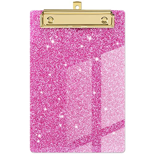 Piasoenc Acryl kleine Zwischenablage, Mode Glitter Zwischenablage, A5 Klemmbretter A5 Klemmbrett, niedlich Konfetti Klemmbretter für Kinder, Studenten, Lehrer, Frau, Künstler, Warmes Rosa Piasoenc Acryl kleine Zwischenablage, Mode Glitter Zwischenablage, A5 Klemmbretter A5 Klemmbrett, niedlich Konfetti Klemmbretter für Kinder, Studenten, Lehrer, Frau, Künstler, Warmes Rosa von Piasoenc