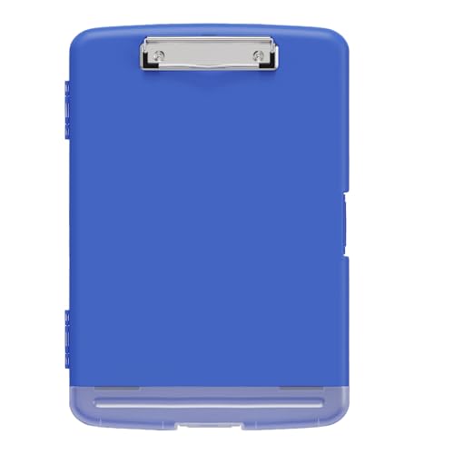 Piasoenc Klemmbrett mit Lagerung, Lagerung Klemmbretter mit Stifthalter und A4 Legal Papier Ordner, Heavy Duty Kunststoff, Folio & Side-Opening, Low Profile Clip, für Lehrer, Deep Lake Blue von Piasoenc