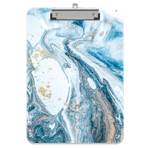 Piasoenc Kunststoff Klemmbrett, Niedliche dekorative Klemmbretter, 31,5 x 22,5 CM, A4 Standard Letter Größe hart Klemmbrett mit Metall-Clip, Büro Klemmbretter für Studenten, Büro, Ozean Marmor Piasoenc Kunststoff Klemmbrett, Niedliche dekorative Klemmbretter, 31,5 x 22,5 CM, A4 Standard Letter Größe hart Klemmbrett mit Metall-Clip, Büro Klemmbretter für Studenten, Büro, Ozean Marmor von Piasoenc