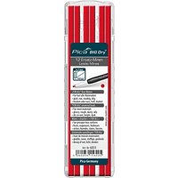 Pica Big Dry For All 6031 Bleistiftminen für Zimmermannsbleistift mit Druckmechanismus rot 2B 2,0 - 5,0 mm, 12 St. von Pica