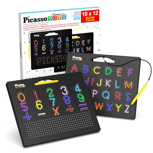PicassoTiles 2-in-1 Doppelseitiges Magnetisches Zeichenbrett ABC A-Z Buchstabe, Zahl und Freestyle Schreibtafel 12x10 Zoll Großer Magnet Tablet Pad Open-Ended Leder Löschbar Wiederverwendbare Spielset PicassoTiles 2-in-1 Doppelseitiges Magnetisches Zeichenbrett ABC A-Z Buchstabe, Zahl und Freestyle Schreibtafel 12x10 Zoll Großer Magnet Tablet Pad Open-Ended Leder Löschbar Wiederverwendbare Spielset von PicassoTiles