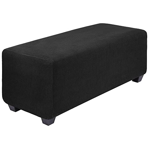 PiccoCasa Hochelastischer Polsterhocker mit elastischem Boden, weicher Überzug aus Jacquardstoff mit kleinen Karos, rechteckiger Aufbewahrungshockerbezug, Möbelbezüge, XL, Schwarz PiccoCasa Hochelastischer Polsterhocker mit elastischem Boden, weicher Überzug aus Jacquardstoff mit kleinen Karos, rechteckiger Aufbewahrungshockerbezug, Möbelbezüge, XL, Schwarz von PiccoCasa
