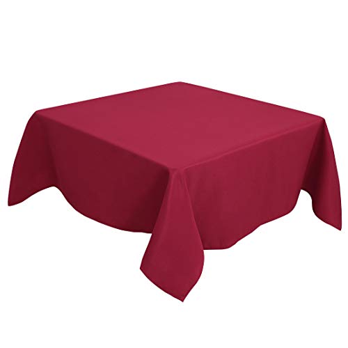 PiccoCasa Quadratische Tischdecke, 140 x 140 cm, Tischdecke, abwischbar, für Küche, Esszimmer, Hochzeit, Party, Abendessen, Polyester, waschbar, knitterfrei, Rot PiccoCasa Quadratische Tischdecke, 140 x 140 cm, Tischdecke, abwischbar, für Küche, Esszimmer, Hochzeit, Party, Abendessen, Polyester, waschbar, knitterfrei, Rot von PiccoCasa