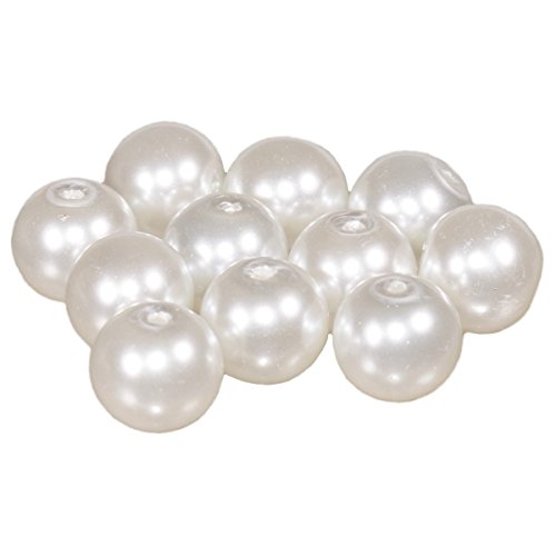 30g Wachsperlen weiß Ø 6mm - ca. 100 Stück weiße Perlen von Piccolino Bastelbedarf