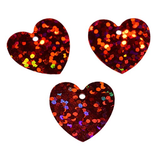Herz Pailletten rot mit Loch zum Aufnähen 1,7x1,7cm - 1kg (ca. 13.000 Stk) zum Basteln, Dekoration, Tischdeko von Piccolino Bastelbedarf