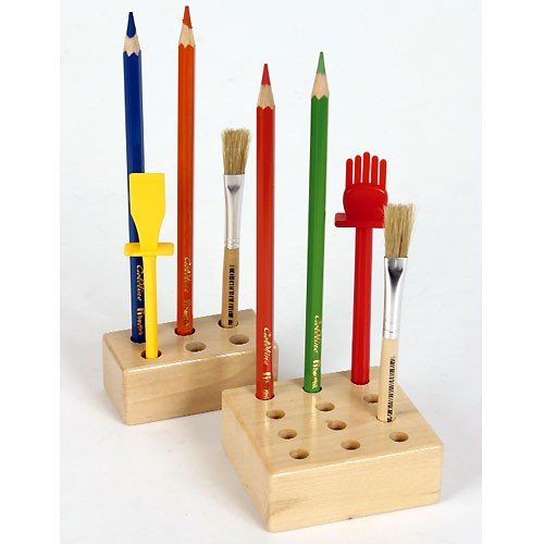 Pinselhalter Stiftehalter Stiftständer aus Holz für 12 Stifte oder Pinsel von Piccolino Bastelbedarf