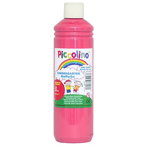 Kindermalfarbe - Piccolino Kindergarten Malfarbe pink 500ml - Schulmalfarbe Kita Grundschule von Piccolino-Malfarben Junker