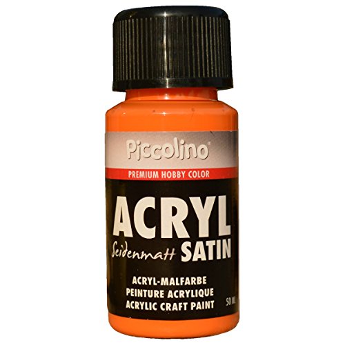Acrylfarbe seidenmatt, Orange 50ml - Piccolino Acryl Satin - Premium Hobby Color von Piccolino