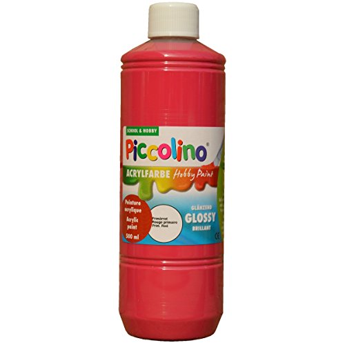 PICCOLINO Acrylfarbe zum Malen - glänzend - 500ml, Primärrot PICCOLINO Acrylfarbe zum Malen - glänzend - 500ml, Primärrot von Piccolino