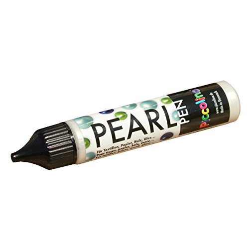 Piccolino Pearl Pen, Blau 28ml - Perlenstift für Textil Papier Holz Glas Metall von Piccolino