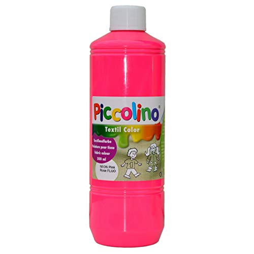 Piccolino Textilmalfarbe Neon-Pink 500ml - Textilfarbe Stoff-Malfarbe von Piccolino