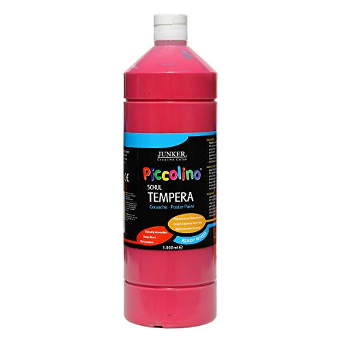 Piccolino flüssige Tempera Farbe Primärrot 1000ml Flasche - Ready-Mix Gouache Schultempera gebrauchsfertig von Piccolino
