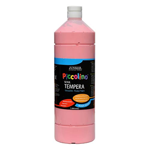 Piccolino flüssige Tempera Farbe Rosa 1000ml Flasche - Ready-Mix Gouache Schultempera gebrauchsfertig von Piccolino