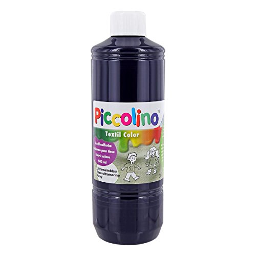 Textilfarbe Ultramarinblau, 500ml Flasche - PICCOLINO Textil Color - Stoffmalfarbe auf Wasserbasis, hochwertig, gebrauchsfertig, ergiebig Textilfarbe Ultramarinblau, 500ml Flasche - PICCOLINO Textil Color - Stoffmalfarbe auf Wasserbasis, hochwertig, gebrauchsfertig, ergiebig von Piccolino