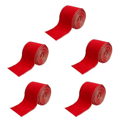 5 Rollen Weihnachts-Samtbänder, dekorative Bänder für Feiertagsverpackungen und Baumdekoration, Partyzubehör 5 Rollen Weihnachts-Samtbänder, dekorative Bänder für Feiertagsverpackungen und Baumdekoration, Partyzubehör von Piceioep