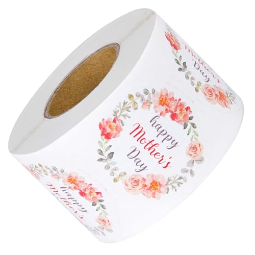 500 Stück "Happy Mother's Day"-Blumen-Aufkleber, Rolle, selbstklebende Verpackungsetiketten, Aufkleber für Siegel, Umschläge, Kartons, Verpackungen 500 Stück "Happy Mother's Day"-Blumen-Aufkleber, Rolle, selbstklebende Verpackungsetiketten, Aufkleber für Siegel, Umschläge, Kartons, Verpackungen von Piceioep