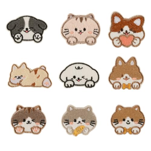 9 Stück Cartoon Tier Applikation Patches Katzen Stickerei Patches Bügelbilder Aufbügler Patches Gestickte Patches Hunde Aufnähen Patches 9 Stück Cartoon Tier Applikation Patches Katzen Stickerei Patches Bügelbilder Aufbügler Patches Gestickte Patches Hunde Aufnähen Patches von Piceioep