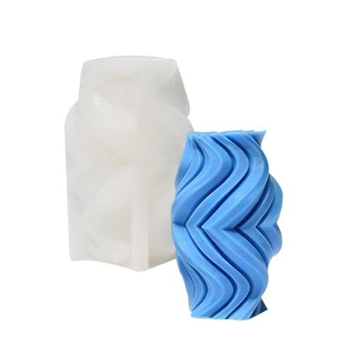 Geometrische Zylinder-Silikonformen mit 3D-Streifen, Silikonformen für Epoxidharz, Heimdekoration Geometrische Zylinder-Silikonformen mit 3D-Streifen, Silikonformen für Epoxidharz, Heimdekoration von Piceioep