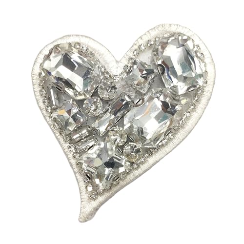 Herz-Strass-Aufnäher für Kleidung, Hochzeitskleid, Jacken, T-Shirt, Strasssteine, Applikationen, Herz, zum Aufnähen oder Aufbügeln Herz-Strass-Aufnäher für Kleidung, Hochzeitskleid, Jacken, T-Shirt, Strasssteine, Applikationen, Herz, zum Aufnähen oder Aufbügeln von Piceioep