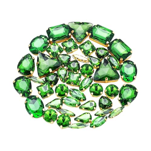 Kristallsteine zum Aufnähen, flache Rückseite, Glasstein mit Loch für Handwerk, Schmuck, Kleidung, Nähzubehör, 50 Stück Kristallsteine zum Aufnähen, flache Rückseite, Glasstein mit Loch für Handwerk, Schmuck, Kleidung, Nähzubehör, 50 Stück von Piceioep