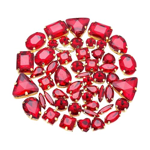 Kristallsteine zum Aufnähen, flache Rückseite, Glasstein mit Loch für Handwerk, Schmuck, Kleidung, Nähzubehör, 50 Stück Kristallsteine zum Aufnähen, flache Rückseite, Glasstein mit Loch für Handwerk, Schmuck, Kleidung, Nähzubehör, 50 Stück von Piceioep