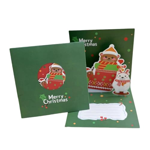 Luxuriöse Weihnachtskarten mit Bär, Schneemann, personalisierbar, 3D-Grußkarte mit Akzent für individuelle Nachrichten Luxuriöse Weihnachtskarten mit Bär, Schneemann, personalisierbar, 3D-Grußkarte mit Akzent für individuelle Nachrichten von Piceioep