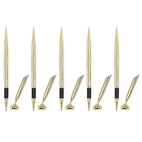 Piceioep 5 Stück Kugelschreiber mit Basiszähler, Servicestift, Unterschriften, Stift, Metallstift, Empfangsstift für Banken, Hotel, Hochzeiten von Piceioep