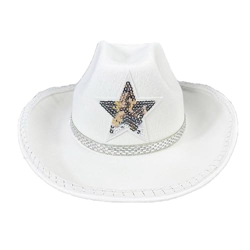 Piceioep Cowgirl-Hut mit Schmucksteinen, schwer, beleuchtet, Panama-Hut, Überraschung, Mädchen, Jungen, Brauthut für Karneval, Musikfestival Piceioep Cowgirl-Hut mit Schmucksteinen, schwer, beleuchtet, Panama-Hut, Überraschung, Mädchen, Jungen, Brauthut für Karneval, Musikfestival von Piceioep