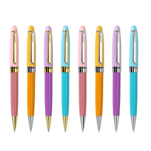 Piceioep Metall-Kugelschreiber, Signierstift, Metallstift, Clip, zum Öffnen und Schließen, 8 Stück von Piceioep