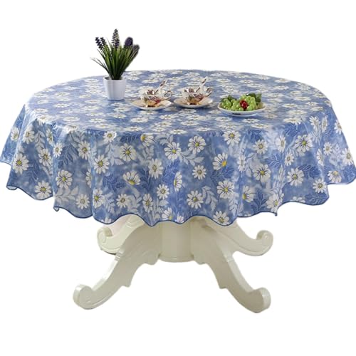 Piceioep Tischdecke mit Blumenmuster, öldicht, wasserdicht, leicht zu reinigen, runde Tischdecke für Zuhause, Restaurant, Dekoration Piceioep Tischdecke mit Blumenmuster, öldicht, wasserdicht, leicht zu reinigen, runde Tischdecke für Zuhause, Restaurant, Dekoration von Piceioep