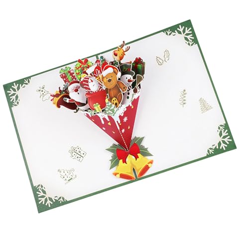 Popup-3D-Grußkarte mit Weihnachts-Puppenstrauß, handgefertigt, Festival-Geschenke, Postkarte mit Umschlag, Feste, Überraschungskarte Popup-3D-Grußkarte mit Weihnachts-Puppenstrauß, handgefertigt, Festival-Geschenke, Postkarte mit Umschlag, Feste, Überraschungskarte von Piceioep